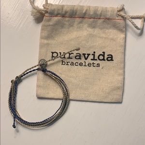 pura vida adjustable bracelet in navy, gray,, tan